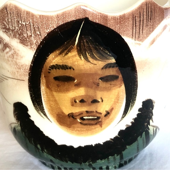 Vintage Sascha B Brastoff Inuit Eskimo Flower Pot California Pottery Planter - Picture 5 of 5